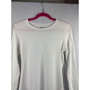 Felina Womens Long Sleeve Crew Neck Tee White Size S